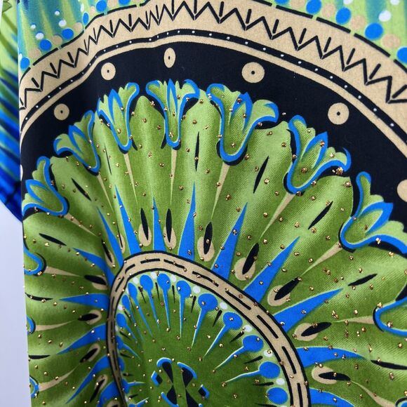 Sante Classics Mumu Dress Women One Size Green Embellished Maxi Lounge Bedroom - Picture 8 of 12